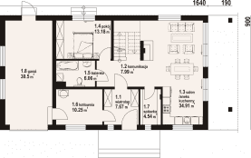 Rzut projektu karowice m22g - Parter