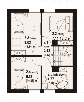 Rzut projektu gładyszowo aa 70 - Poddasze