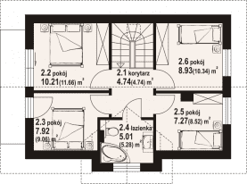 Rzut projektu janowo aa 70 - Poddasze