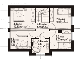 Rzut projektu janowo aa 70 dws - Poddasze