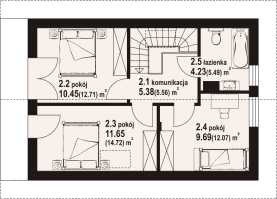 Rzut projektu świecie aa 70 dws - Poddasze