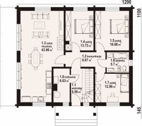 Rzut projektu andrzejów b1 dw - Parter