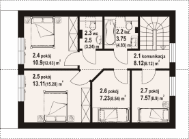 Rzut projektu trzebowice a3 - Poddasze