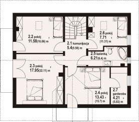 Rzut projektu cedrowo b1 dw - Poddasze