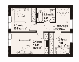 Rzut projektu trzebowice aa 70 - Poddasze