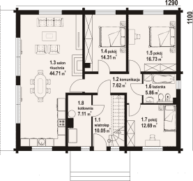 Rzut projektu andrzejówka 22 dw - Parter