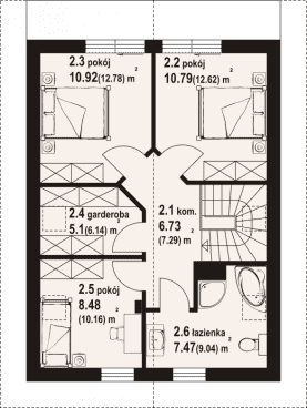 Rzut projektu gąsawa a3 - Poddasze