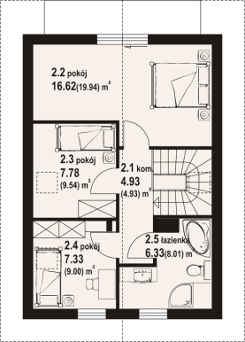 Rzut projektu gąsawa aa 70 dws - Poddasze