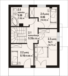 Rzut projektu grajewo aa 70 dw - Poddasze