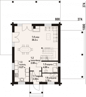 Rzut projektu rydzowo dw 15 - Parter