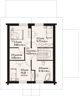 Rzut projektu rydzowo dw 15 - Poddasze