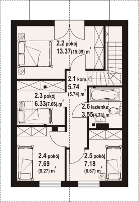 Rzut projektu gronów aa 70 dws - Poddasze