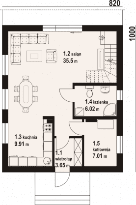 Rzut projektu gronów a3 - Parter