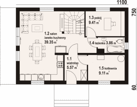 Rzut projektu janowo a3 dws - Parter