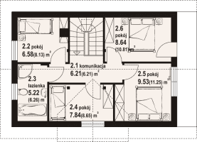 Rzut projektu miłowo aa 70 dws - Poddasze