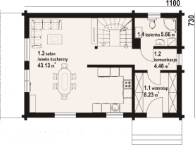 Rzut projektu osieczno a3 dw - Parter