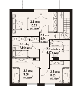 Rzut projektu gronów a3 dw - Poddasze