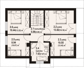 Rzut projektu modrowo a3 dw - Poddasze
