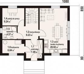 Rzut projektu modrowo a3 dws - Parter
