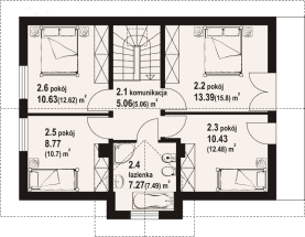 Rzut projektu modrowo a3 dws - Poddasze
