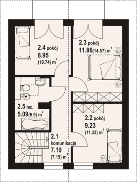 Rzut projektu grochowo aa 70 - Poddasze