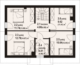 Rzut projektu cedry a3 dws - Poddasze