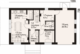 Rzut projektu cedry ag m - Parter