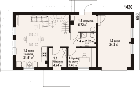 Rzut projektu jugów ag dws - Parter