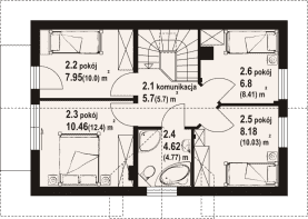 Rzut projektu jugów aa 70 dws - Poddasze
