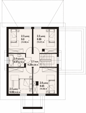 Rzut projektu rydzowo 33 dws - Poddasze
