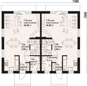 Rzut projektu piaskowo 5 ab - Parter
