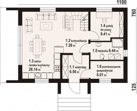 Rzut projektu żarki a3 pcr - Parter