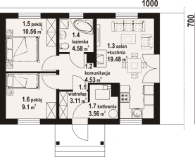 Rzut projektu miłków 15 dws - Parter