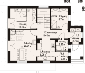 Rzut projektu osina - Parter