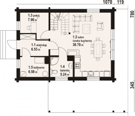 Rzut projektu zawojowo a5 dw - Parter