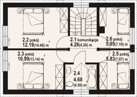 Rzut projektu osieczno bb 70 dws - Poddasze