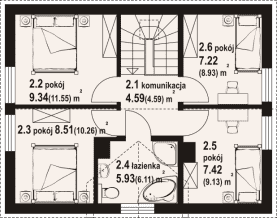 Rzut projektu zawojowo bb 70 dws - Poddasze