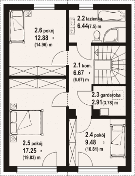 Rzut projektu biokowo wyspa dws - Poddasze