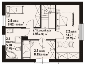 Rzut projektu hebdów bb 70 - Poddasze
