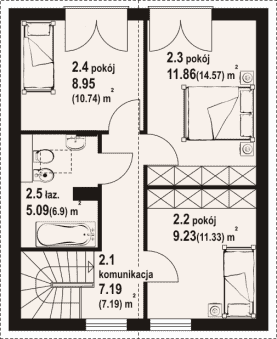 Rzut projektu grochowo bb 70 - Poddasze
