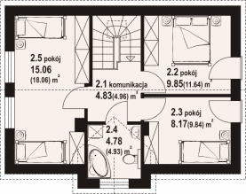 Rzut projektu modrowo bb 70 - Poddasze