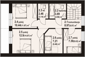 Rzut projektu trzebowice a3 pcrte - Poddasze