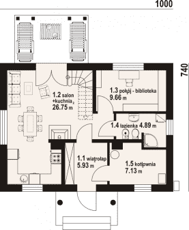 Rzut projektu hoczew mk 11 pc - Parter