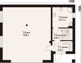 Rzut projektu barcice - Parter