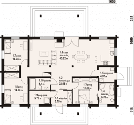 Rzut projektu annobór dw - Parter