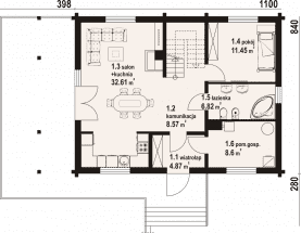 Rzut projektu milicz 33 dw - Parter