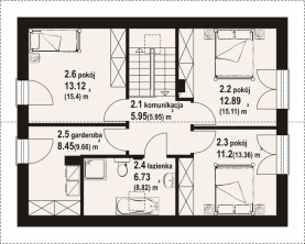Rzut projektu podbrzezie - Poddasze