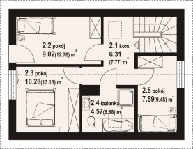 Rzut projektu bobrów aa 70 dws - Poddasze