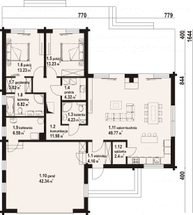 Rzut projektu agatów dw - Parter
