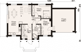 Rzut projektu chmielów 55 g dw - Parter